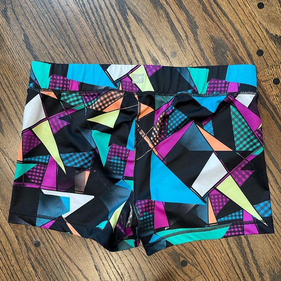 Fila XL Workout Shorts Geometric Booty Sport Running Teal - Picture 1 of 3